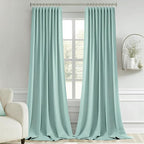 MIULEE Aqua Back Tab Blackout Curtains 52x102 Inch Long 2 Panels Set | Rod - Image 9