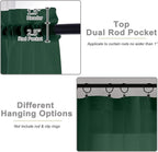 Sheer Hunter Green Curtains for Bedroom Living Room 54 Inch Length 2 Panels Set - Image 4