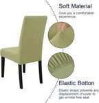 JQinHome Sage Green Chair Covers for Dining Room Set of 2, High Stretch Removable Washable Parsons Chair Slipcover for Home Party Hotel Wedding Ceremony (2PCS,Sage Green)
