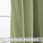 Yakamok Room Darkening Curtains 52x63 inch Length Sage Green-Living Room | 2 - Image 6