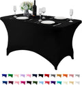 Spandex Table Cover for 4FT or 6ft or 8ft Table Universal Fitted Stretch Tablecloth for Party, Banquet, Wedding and Events-Black