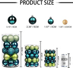 XmasExp 24ct Christmas Ball Ornaments Shatterproof Christmas Ornaments Set Decorations for Xmas Tree Balls 40mm/1.57" (1.57'', Green)