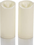 CANDLE CHOICE Waterproof Outdoor Battery Operated Flameless Candles with Timer Flickering Plastic Resin Electric LED Pillar Lights for Lantern Patio Garden Wedding Party Decorations 3x7 Inches 2 Pack