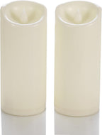 CANDLE CHOICE Waterproof Outdoor Battery Operated Flameless Candles with Timer Flickering Plastic Resin Electric LED Pillar Lights for Lantern Patio Garden Wedding Party Decorations 3x7 Inches 2 Pack