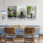 Yxbhhym-Bathroom Decor Black and White Zen Wall Art Gray Green Room Decor Zen Poster Canvas Pictures Zen Artwork for Spa Living Room Wall Decoration Wall Art Bedroom Home Decor Framed Prints Art