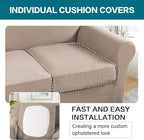 Turquoize 3 Piece Sofa Covers for 2 Cushion Couch Sofa Slipcover Soft Couch - Image 5