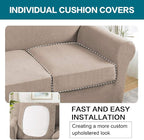 Turquoize 4 Piece Sofa Covers for 3 Cushion Couch Sofa Slipcover Soft Couch - Image 5
