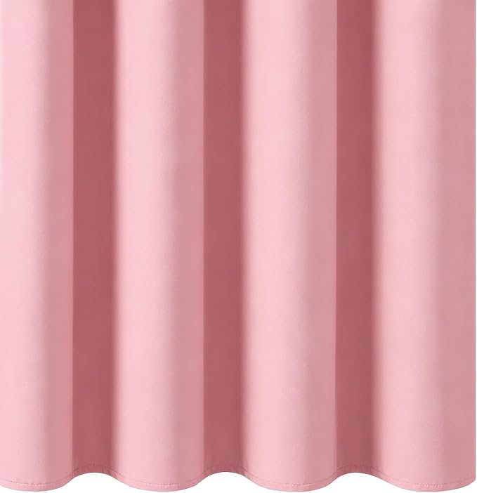 Blackout Curtains 42 x 95 inch/Pink Curtains Set of 2 Panels/Thermal Insulated - Image 8