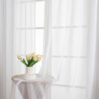 White Sheer Curtains 78 Inches Long 2 Pcs, Elegant Window Treatments Light - Image 8