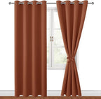 Fall Blackout Curtains for Bedroom, 52 x 96 Inches Long Burnt Ochre | Thermal - Image 8