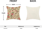 CXMEIFLY Spring Floral Birds Pillow Covers 16 x 16 Inch Set of 2 for Chinoiserie Flowers Decor Throw Pillows Pink Red Plant Outdoor Decorative Cushion Cases for Couch Bed Decorations