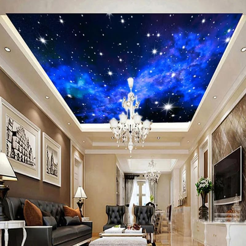 Custom Galaxy Murals Stars Wallpaper Natural Landscape Night View Ceiling Wall Paper for Living Room 3D Wall Mural