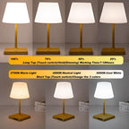 Cordless Table lamp, Outdoor Battery Operated Rechargeable Desk lamp,Waterproof Shower Lamp,4000mAh LED 3 Colors Dimmable Touch Lamps for Camping Patio Courtyard Bedroom-Wood