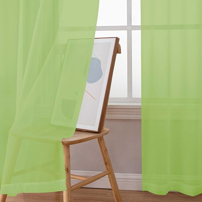 Chyhomenyc Lime Sheer Curtains 84 Inches Long - Image 7