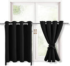 RV Blackout Curtains for Bedroom 52 x 30 Inches Long Black 2 Panels | Thermal by Hiasan