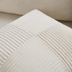Fancy Homi 2 Packs Cream Big Decorative Throw Pillow Covers 24x24 Inch for Living Room Couch Bed, Rustic Farmhouse Boho Home Decor, Soft Corss Corduroy Patchwork Accent Square Cushion Case 60x60 cm