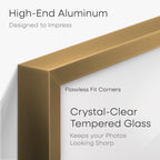 Homeforia A1 Poster Frame Bronze, High End Metal 23.4 x 33.1 inch Large Picture Frames with Mat for 16.5 x 23.4 Photo, A1 Size Brass Frame Matted to A2 Print, 23.4x33.1 Frame, Tempered Glass, Set of 1