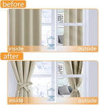 Blackout Curtains for Bedroom, Light Beige, 70 x 63 Inch, 2 Panels | Thermal - Image 4