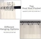 Cream Valances for Windows, Cream Sheer Curtains 14 Inch Length 2 Pack Kitchen - Image 5
