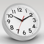 12 Inch Wall Clock Battery Operated Silent Non Ticking Analog Modern Decorative for Office Kitchen Outdoor Living Room Classroom Bedroom Bathroom School(Silver)