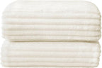 BEDELITE 3D Ribbed Jacquard Cream Blankets Queen Size - Image 8