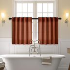 MIULEE Burnt Orange Fall Kitchen Curtain 24 Inches Long 2 Panels Farmhouse | - Image 2