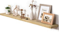 Fun Memories Floating Shelves for Wall Decor, 55"x8" Rustic Reclaimed Wood Shelves, Heavy-Duty Wall Mounted Shelves with Invisible Brackets for Living Room, Bedroom, Kitchen, Natural Finish