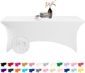 Spandex 6ft Waterproof Table Cover for Party,Wedding, Banquet, and Events(White)