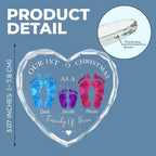 First Christmas As A Family - Personalized Custom Glass Ornament for Family of 6 People and Pets, 1st Xmas Family Ornament 2025 Baby's First Christmas
