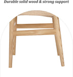 Wishbone Chair Natural Solid Wood Dining Chair/Hans Wegner Y Chair Rattan and Wood Accent Armrest Chairs - Ash Wood Chairs Set of 4 (Ash Wood + Natural Color)