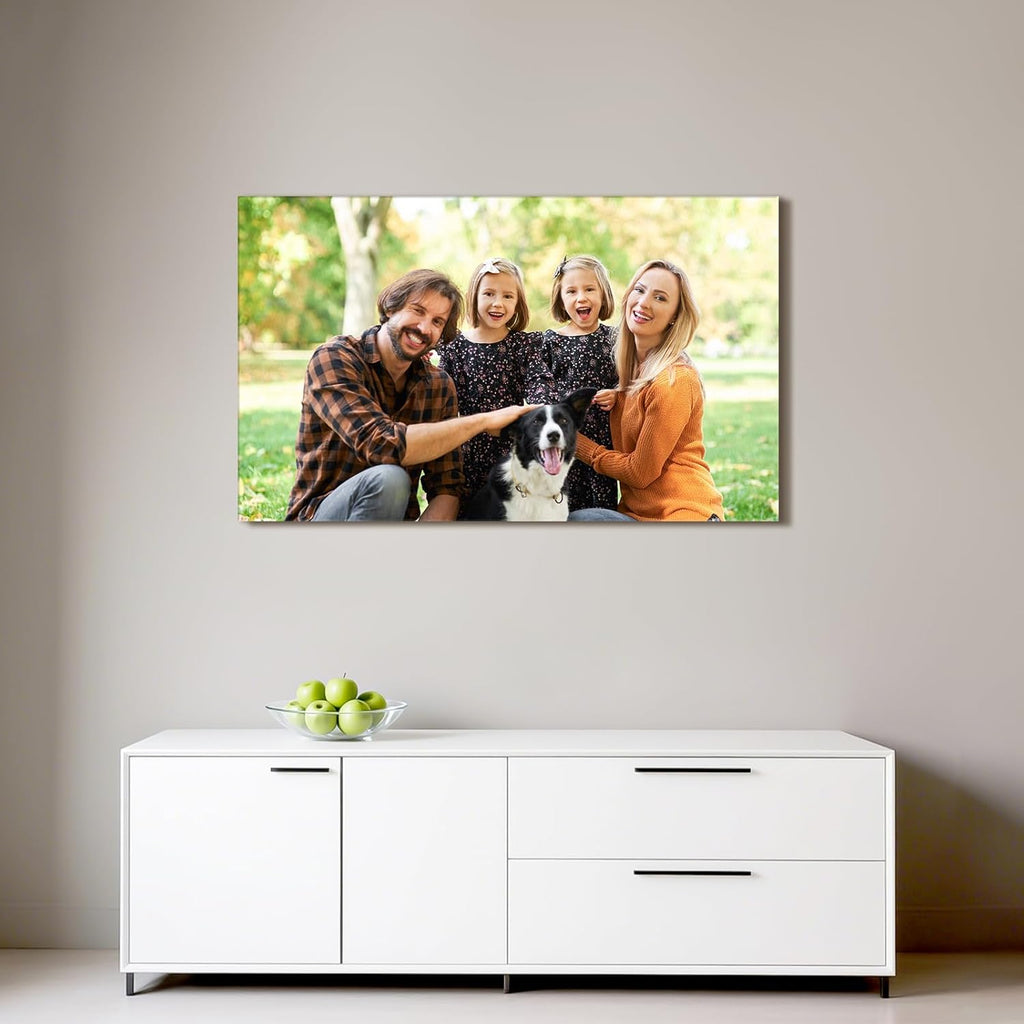 Custom Canvas Prints with Your Photos - Personalized Pictures Print, Customized Photo Gifts, Wall Art Poster Canvas Printing for Wedding, Family, Baby, Pets, Home Office Decor, Wrapped Frame 40x24