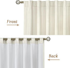 Ivory 100% Blackout Polyester Curtains 84 Inches Long, Polyester Living Room - Image 3