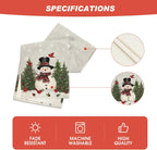 Artoid Mode Snowman Birds Trees Christmas Table Runner, Seasonal Silver Winter Holiday Kitchen Dining Table Decoration for Home Party Decor 13 x 120 Inch