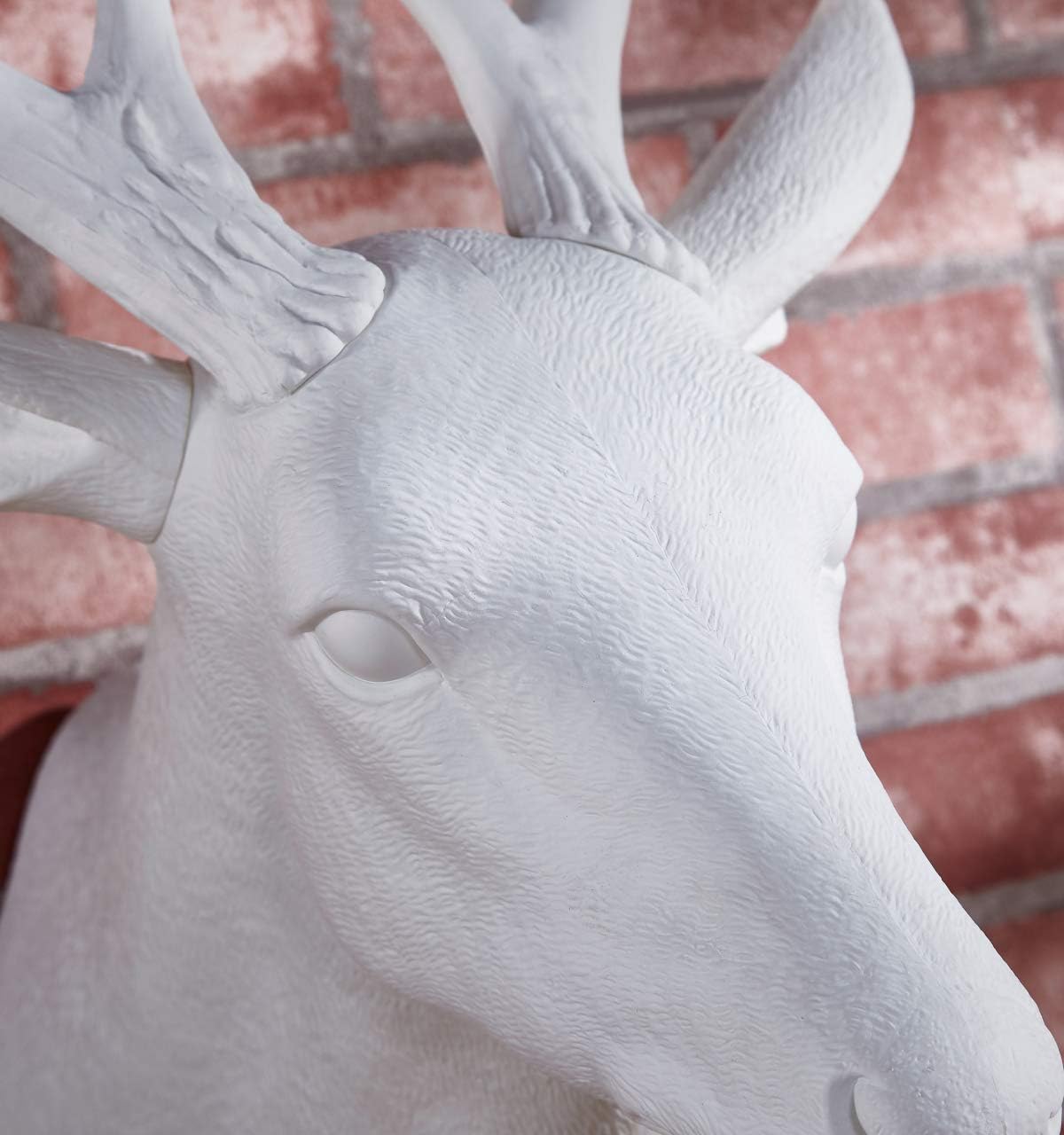 Notakia White Deer Head Wall Decor Deer Antlers Wall Sculpture Faux Taxidermy Wall Animal Head 19.69 x 11.81 x 15.75 inches (White Deer)