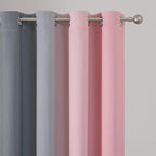 Ombre Gray and Pink Blackout Curtains - Image 4