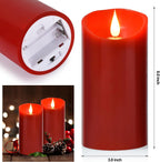 Flameless Battery Operated LED Candles 3D Wick with10key Button Remote Control 24-Hour Timer Set of 2 Electric Flickering Pillar Real Wax，Wedding, Party, Home Decoration