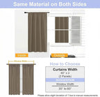 Simplebrand Ava Latte Short 36 Inches Blackout Curtain 2 Panels Set, Half - Image 9