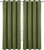 Blackout Curtains 52 x 90 Inch Long Olive Green Curtains Set of 2 Panels Room - Image 2