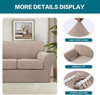Turquoize 3 Piece Sofa Covers for 2 Cushion Couch Sofa Slipcover Soft Couch - Image 4