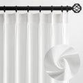 Topfinel White Pinch Pleated Semi Sheer Curtains Textured Linen Blended Light by Topfinel