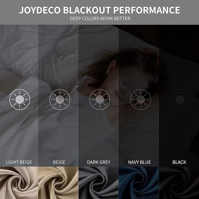 Joydeco Blackout Curtains 95 inch Long 2 Panels Set, Thermal Insulated Long - Image 7