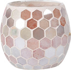 Votive Candle Holder Tea Lights - Glass Candle Holders, Mosaic Tealight Candle Holder, Candle Jar Cup for Wedding Centerpiece Party Table Decorations, Valentines Day Decor