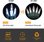 Brizled Christmas Tree Lights, 2 Pack 33ft 100 LED Christmas Lights, 120V UL Certified Connectable Xmas Light Indoor Outdoor, Clear Mini Light for Xmas, Tree, Home, Holiday, Green Wire, Bright White