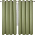 Blackout Curtains 66 x 72 Inch Long Sage Green Curtains Set of 2 Panels Room - Image 2