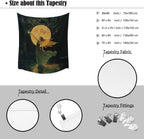 Whimsical Fairy Tapestry Fantasy Moonlight Fae Goddess Print Moody Gothic Aesthetic Wall Hanging Magical Forest Pictures Dark Cottage Witchy Tapestries for Girls Room Bedroom 30x40inch