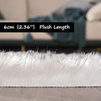 Goolela Sheepskin Area Rug 5x8 Fluffy Fuzzy Furry Rug - Image 3