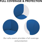 PureFit Stretch Couch Covers for Sofa Large Sofa Slipcovers Classic Blue | - Image 3