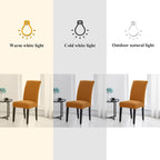Joccun Chair Covers for Dining Room Set of 8, Dining Chair Slipcovers Stretch Dining Room Chair Covers Seat Protector,Washable Parsons Chair Cover for Home,Hotel,Banquet(Gold,8 Pack)