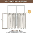 Chyhomenyc Lime Sheer Curtains 30 inch Length 2 Panels, Light Filtering Voile - Image 6