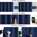 MIULEE Navy Blue Back Tab Blackout Curtains 52x108 Inch Long 2 Panels Set | Rod - Image 5